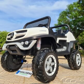 Mercedes Unimog Buggy Electric Ride On Car para niños, rc, blanco, 2 plazas - INDA796-LE-BN